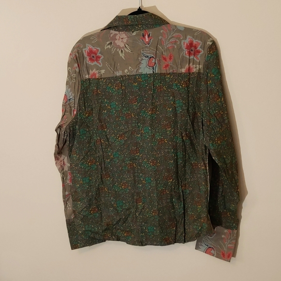 Maison Coupe| NWT Floral Long Sleeve Cotton Shirt With Front Pockets - Picture 2 of 14